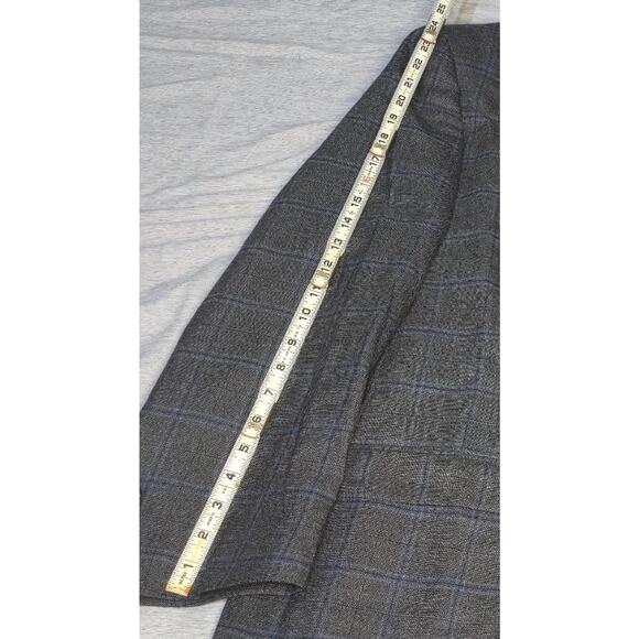 Lauren Ralph Lauren Plaid Sport Coat Men 56R Grey/Blue Two-Button Blazer Jacket - Picture 5 of 7